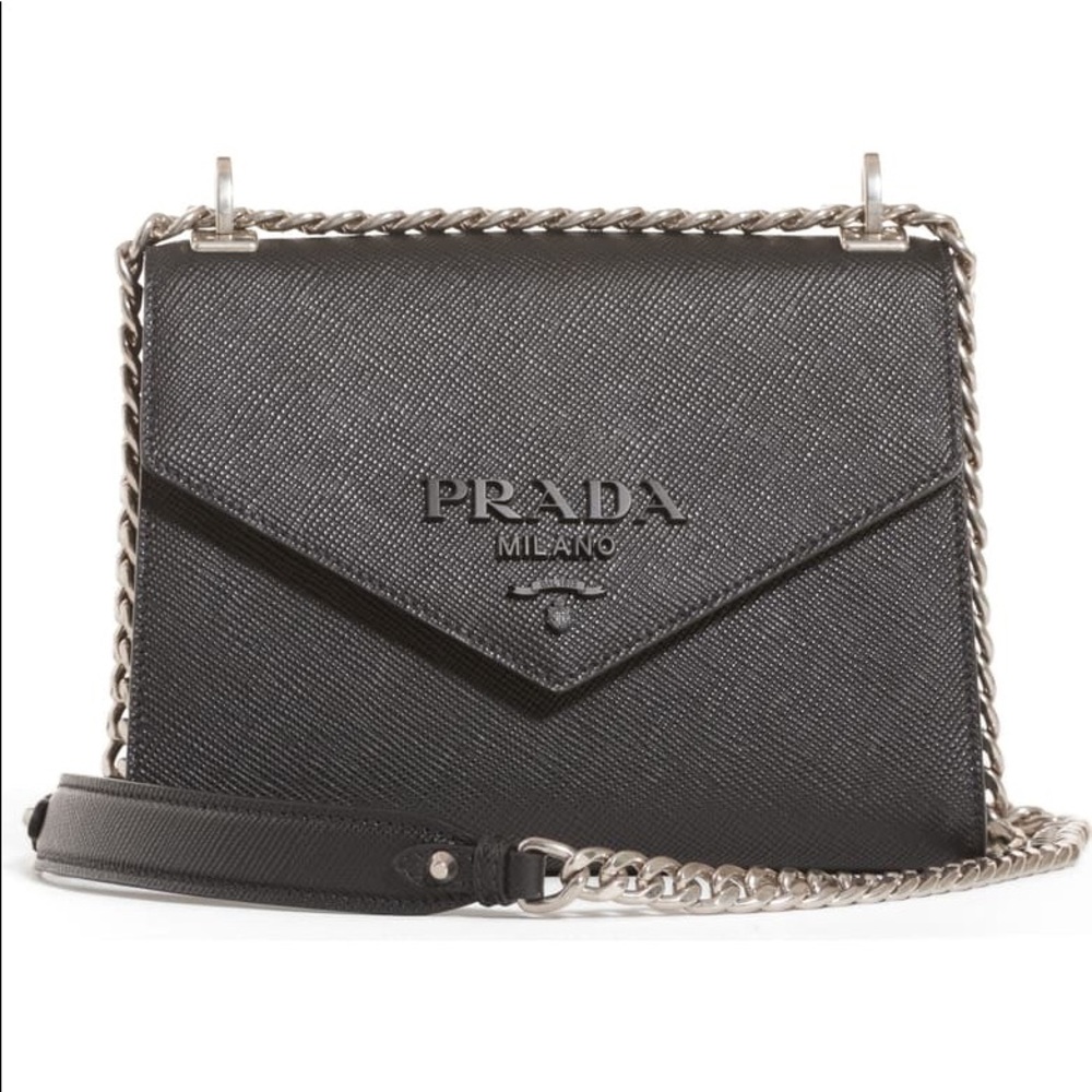 NEW Prada Monachrome Saffiano Chain Strap Bag$2050